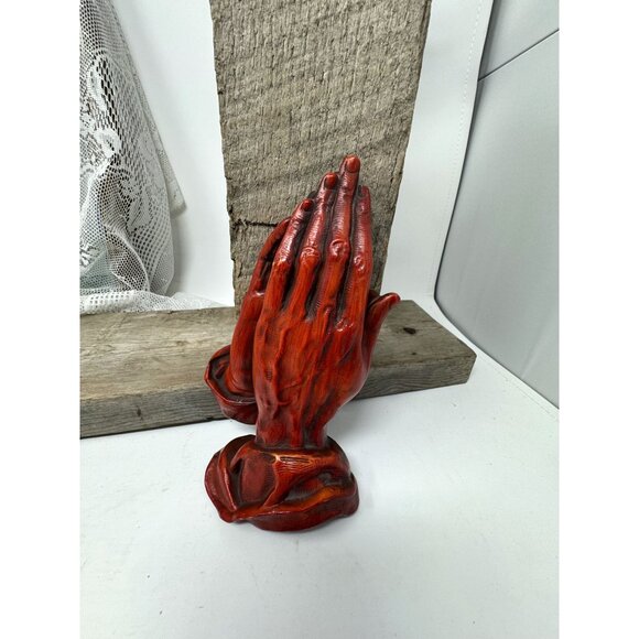 Vintage Western Germany Praying Hands Wall Hanging - 8" - Picture 7 of 8